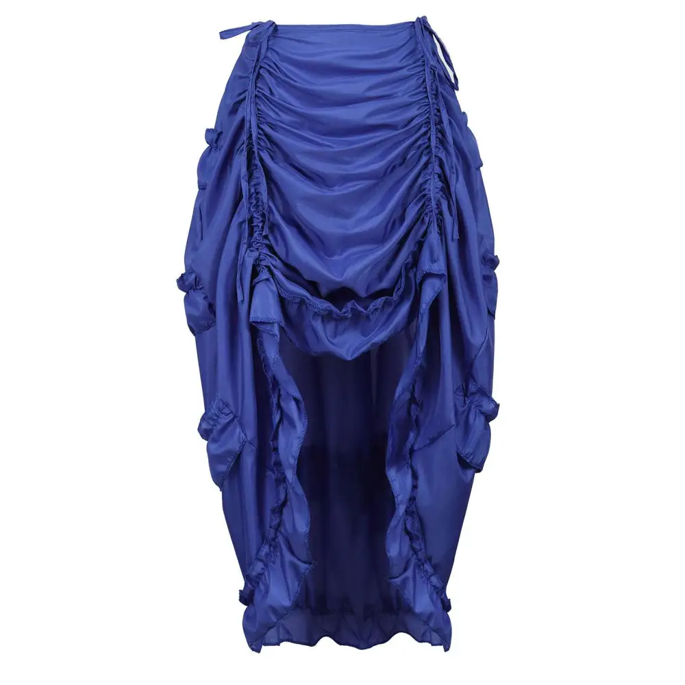 Black Satin High Waisted Court Irregular Skirt