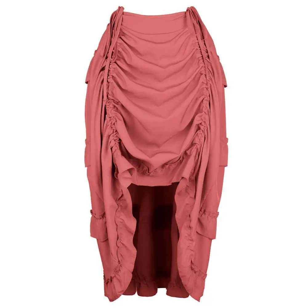 Black Satin High Waisted Court Irregular Skirt