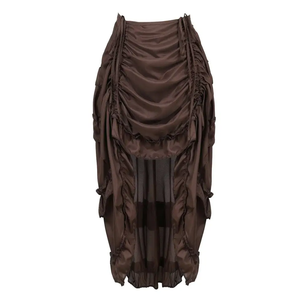 Black Satin High Waisted Court Irregular Skirt