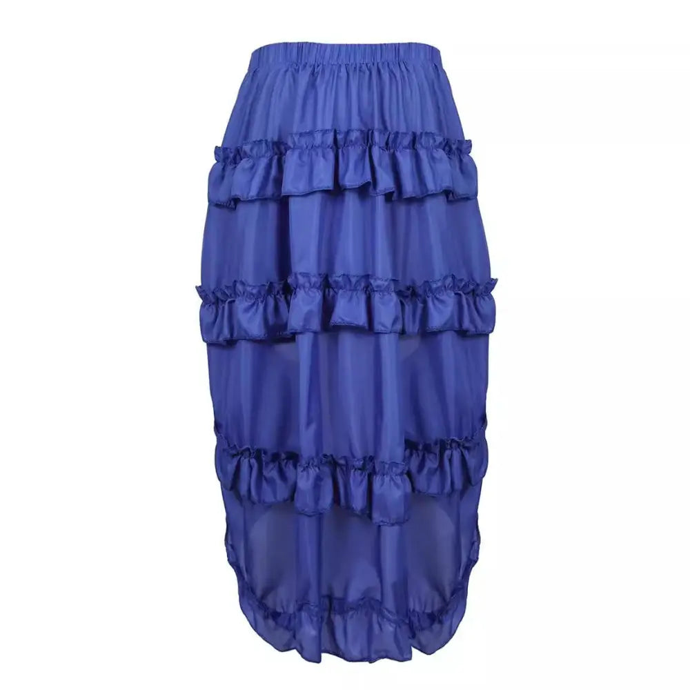 Black Satin High Waisted Court Irregular Skirt