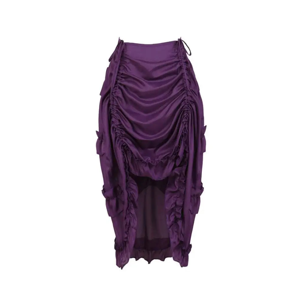 Black Satin High Waisted Court Irregular Skirt