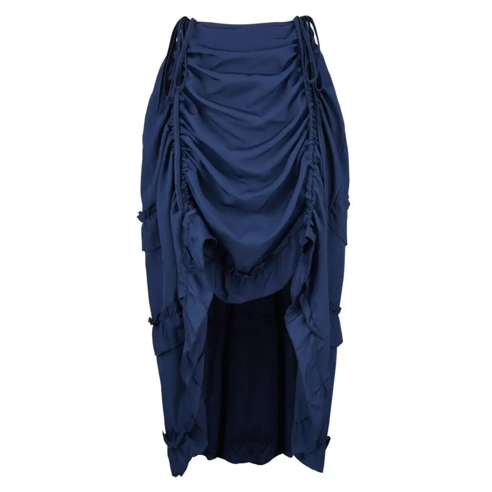 Black Satin High Waisted Court Irregular Skirt