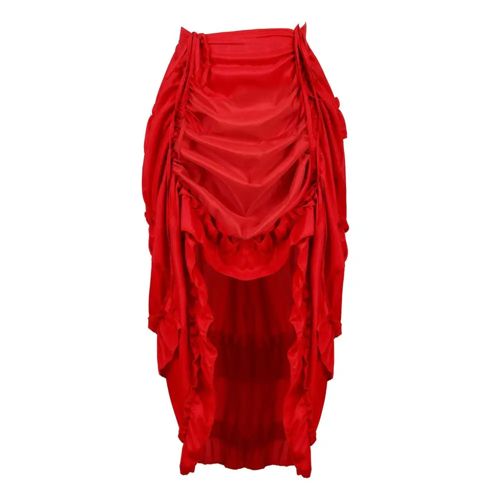 Black Satin High Waisted Court Irregular Skirt