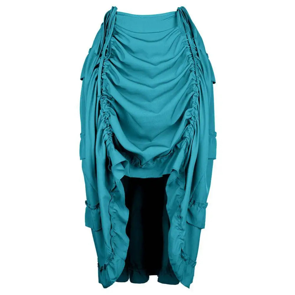 Black Satin High Waisted Court Irregular Skirt