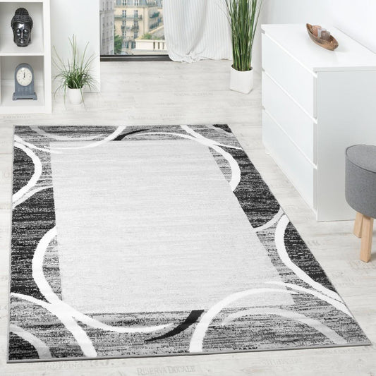 Black White Area Rug for Living Room Modern Design-0