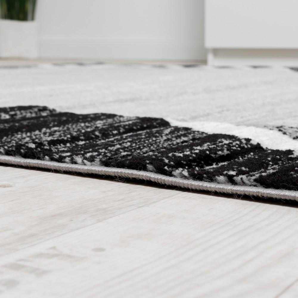 Black White Area Rug for Living Room Modern Design-2