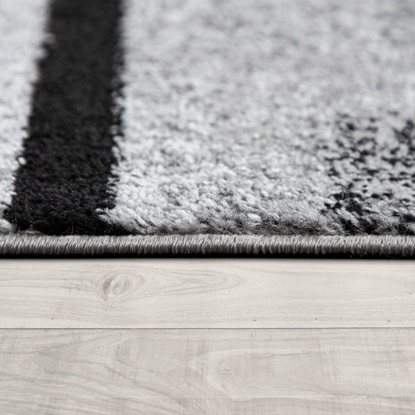 Gray Black Area Rug Mondial Modern Paint Effect-2