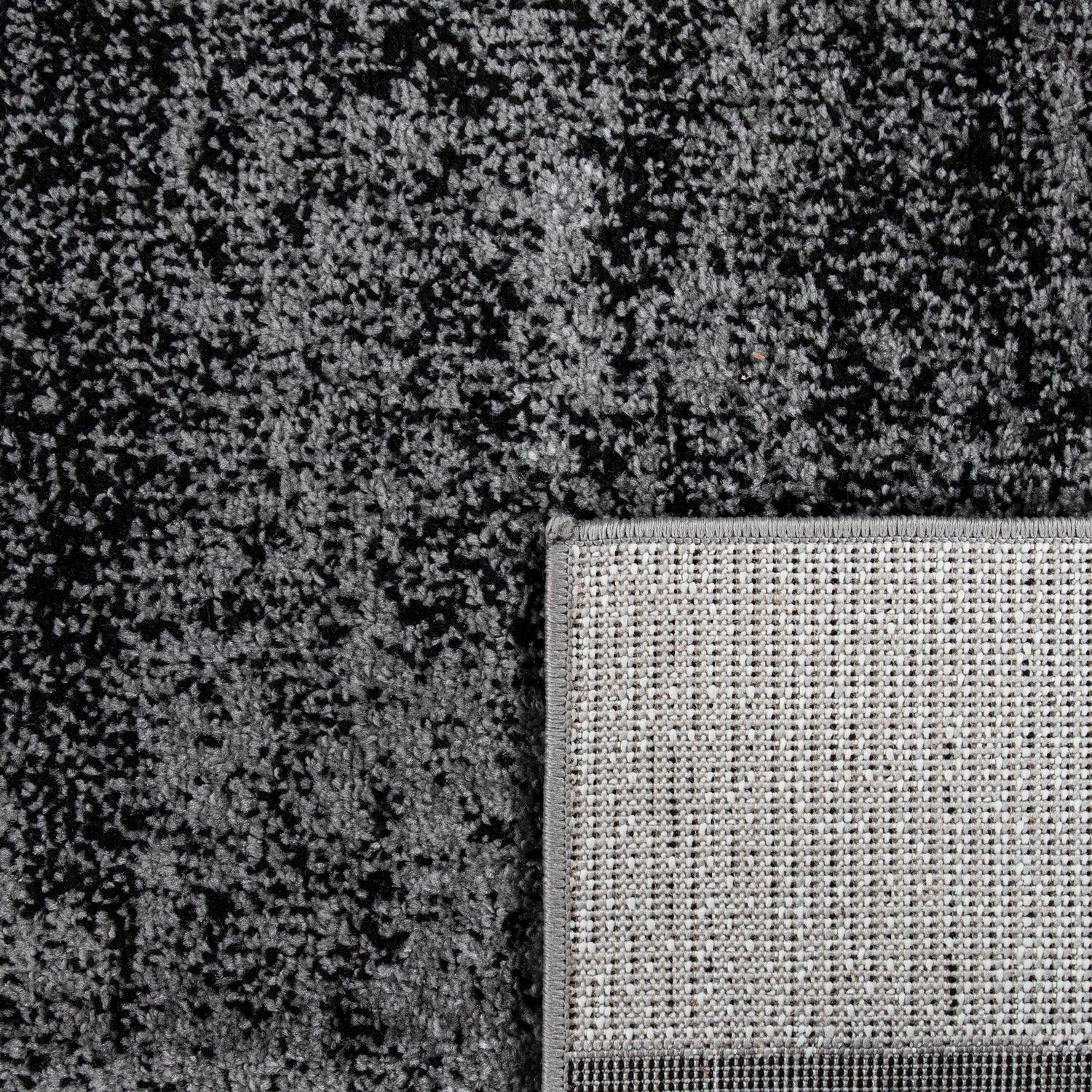 Gray Black Area Rug Mondial Modern Paint Effect-4
