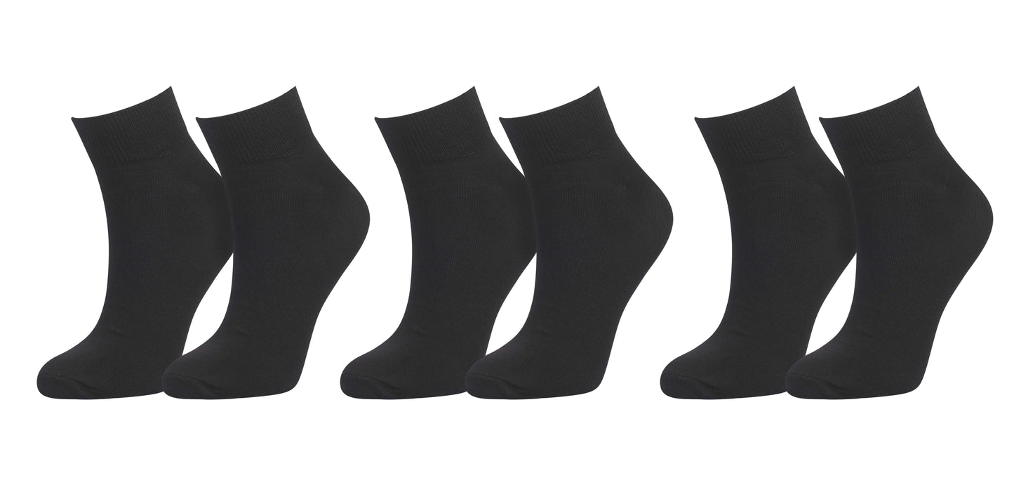 tittimitti® Women’s 98% Organic Cotton Ankle Socks 3-Pack – Breathable Everyday Ankle Socks