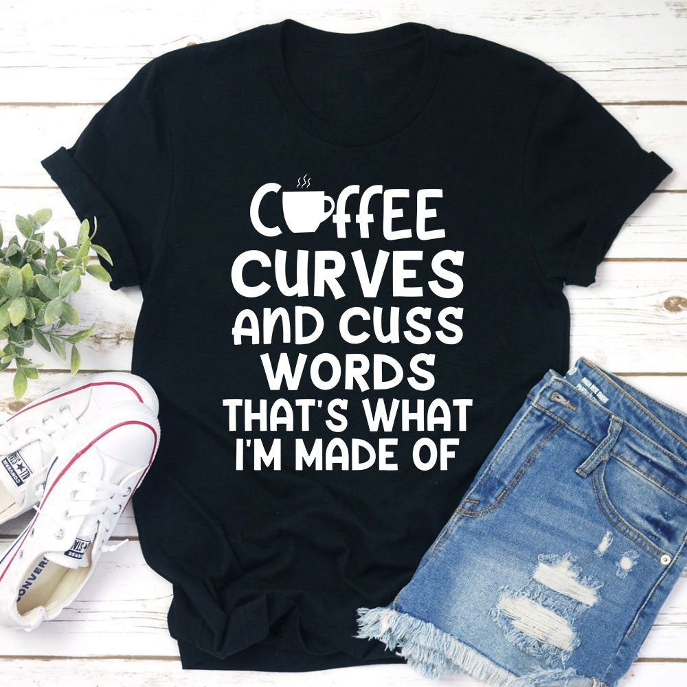 Coffee Curves & Cuss Words T-Shirt-1