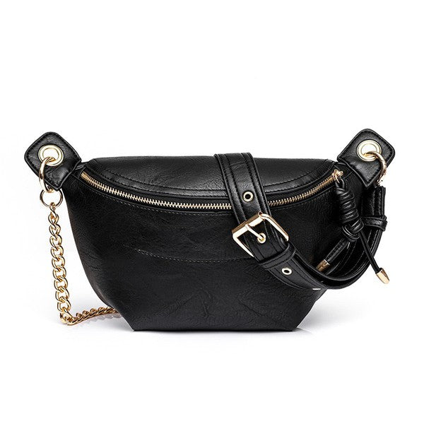 Luxe Convertible Sling Belt Bum Bag

Chain Accent Convertible Sling Bag

Boutique Quality
Luxe Vegan Leather
Adjustable Vegan Leather/Chain Strap
O Ring Clasp
Inside Lining
Inside Zipper pocket
Open Sidewall Pocket
Back Zipper Pocket
Full Zip Closure
Measurements: 11"x 7.5"&nbsp;
Strap Length: 9.5" - 24.75"

Style: high end, sling, belt bag
