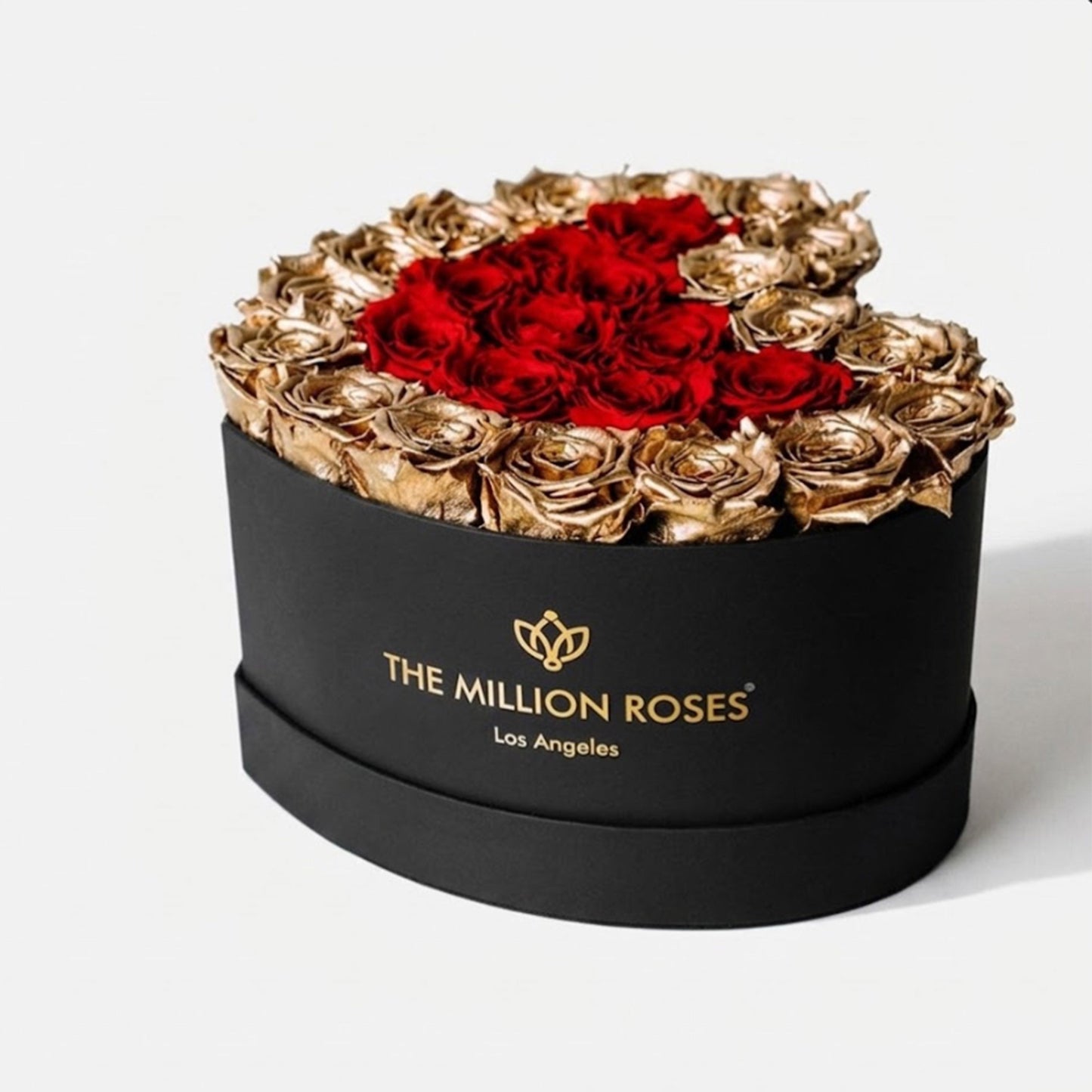 Heart Black Box | 24K Gold & Red Roses