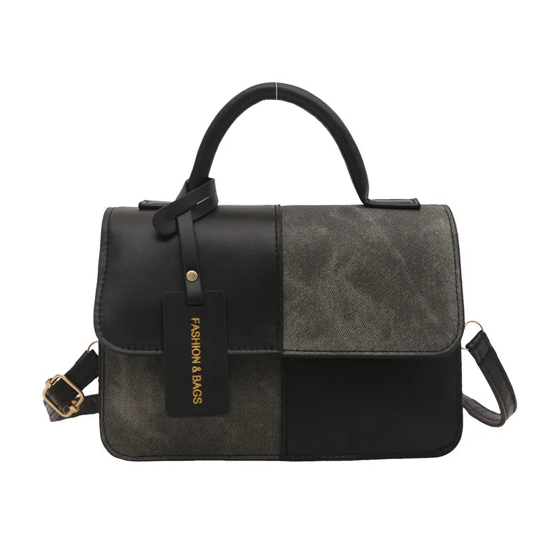 black pu leather classy handbags 