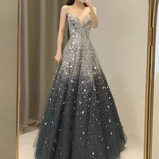 Blue Heavy Industry Wedding Evening Dress