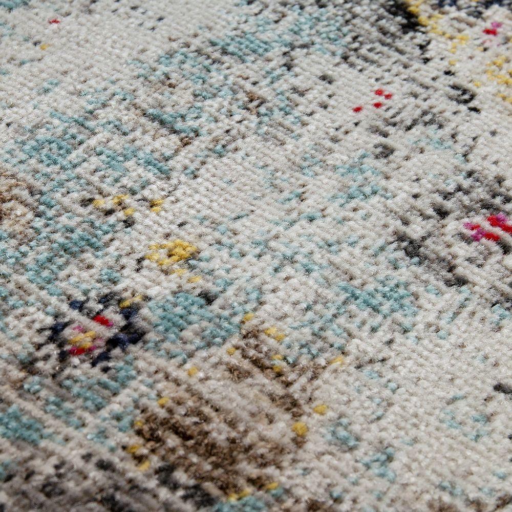 Blue Outdoor Rug Oriental Design Pastel Colors-2