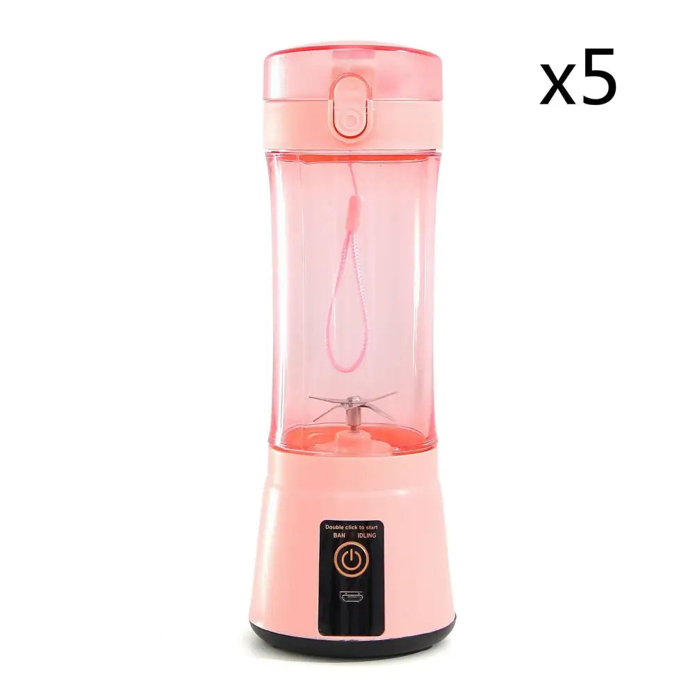 Blue Portable Electric Fruit Juicer USB Rechargeable Mixer
