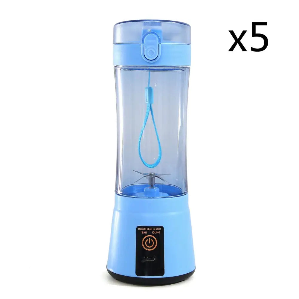 Blue Portable Electric Fruit Juicer USB Rechargeable Mixer
