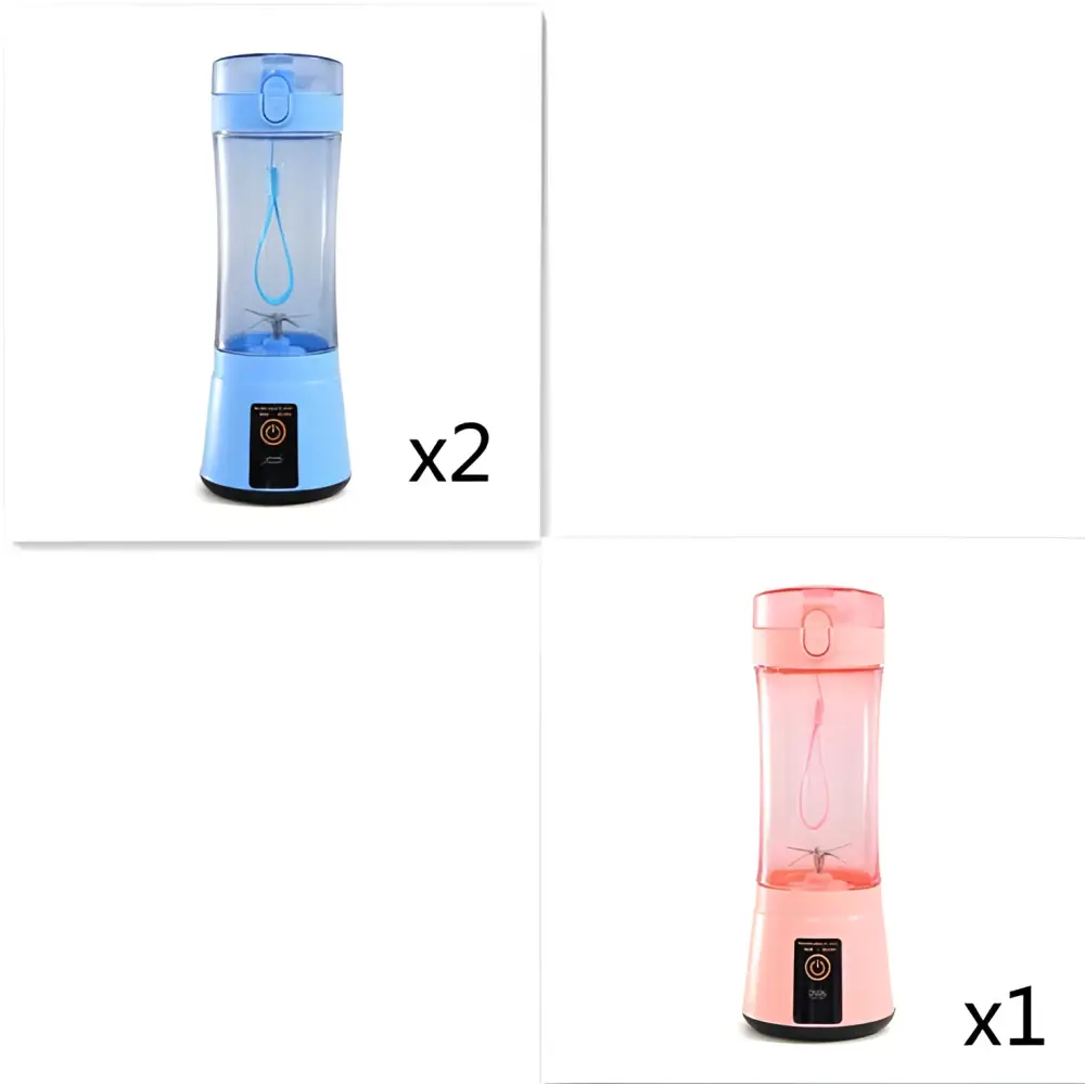 Blue Portable Electric Fruit Juicer USB Rechargeable Mixer