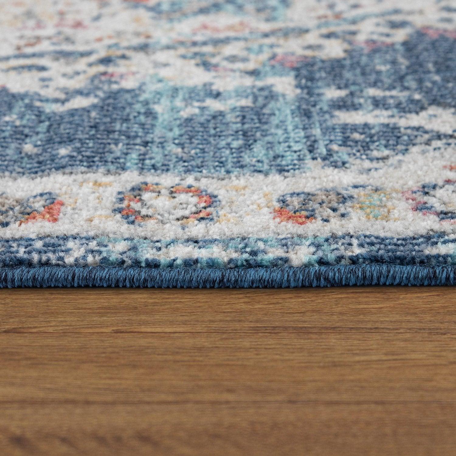 Blue Red Indoor & Outdoor Rug For Balcony Oriental Pattern-2