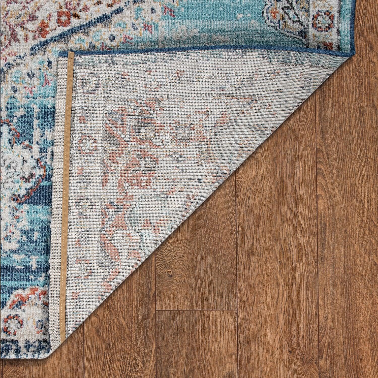 Blue Red Indoor & Outdoor Rug For Balcony Oriental Pattern-3