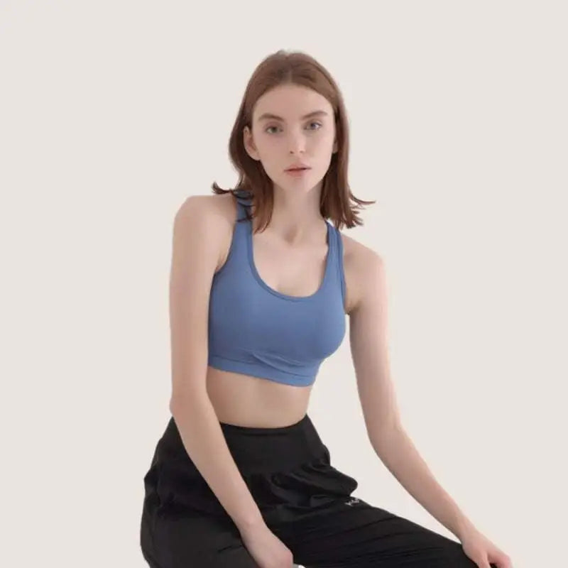 Blue Women’s Halter Yoga Vest