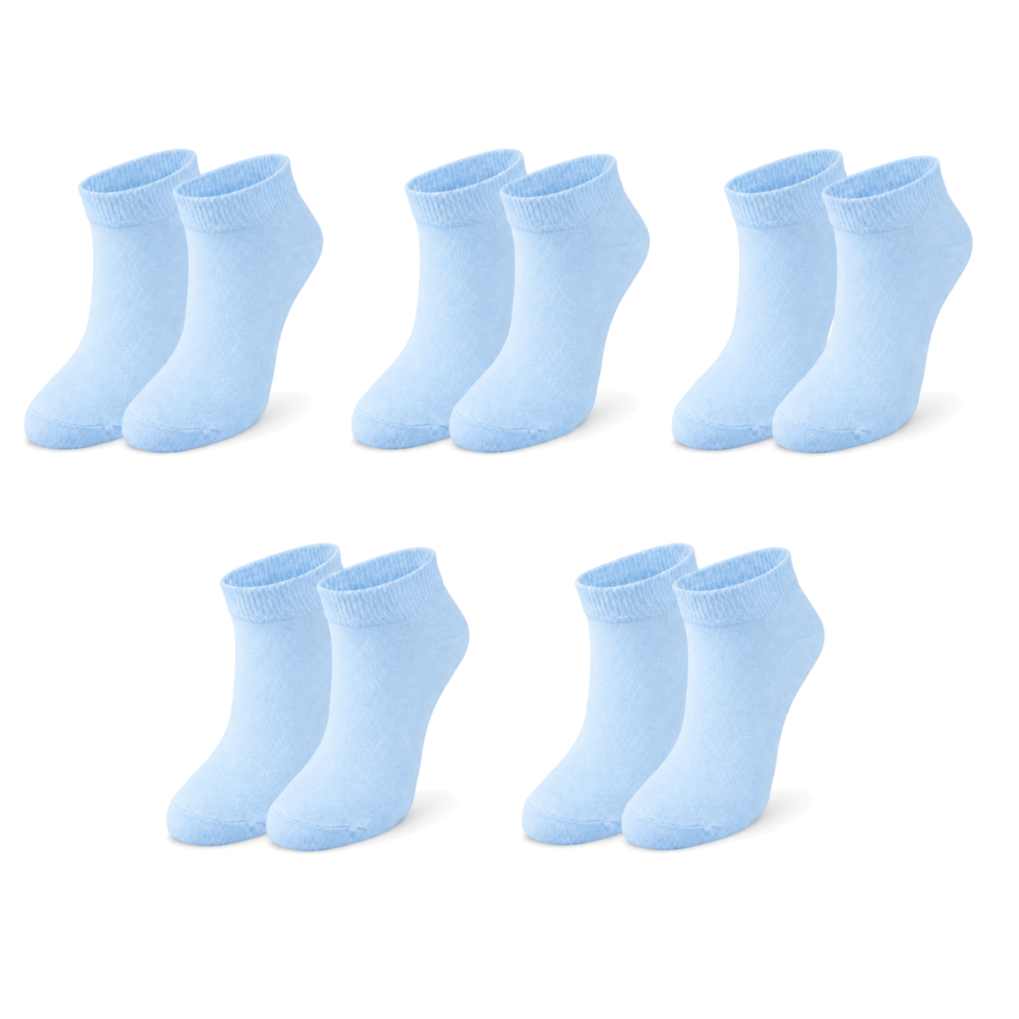 tittimitti® Kids 98% Organic Cotton Ankle Socks 5-Pack – Breathable Lightweight Socks for Active Kids