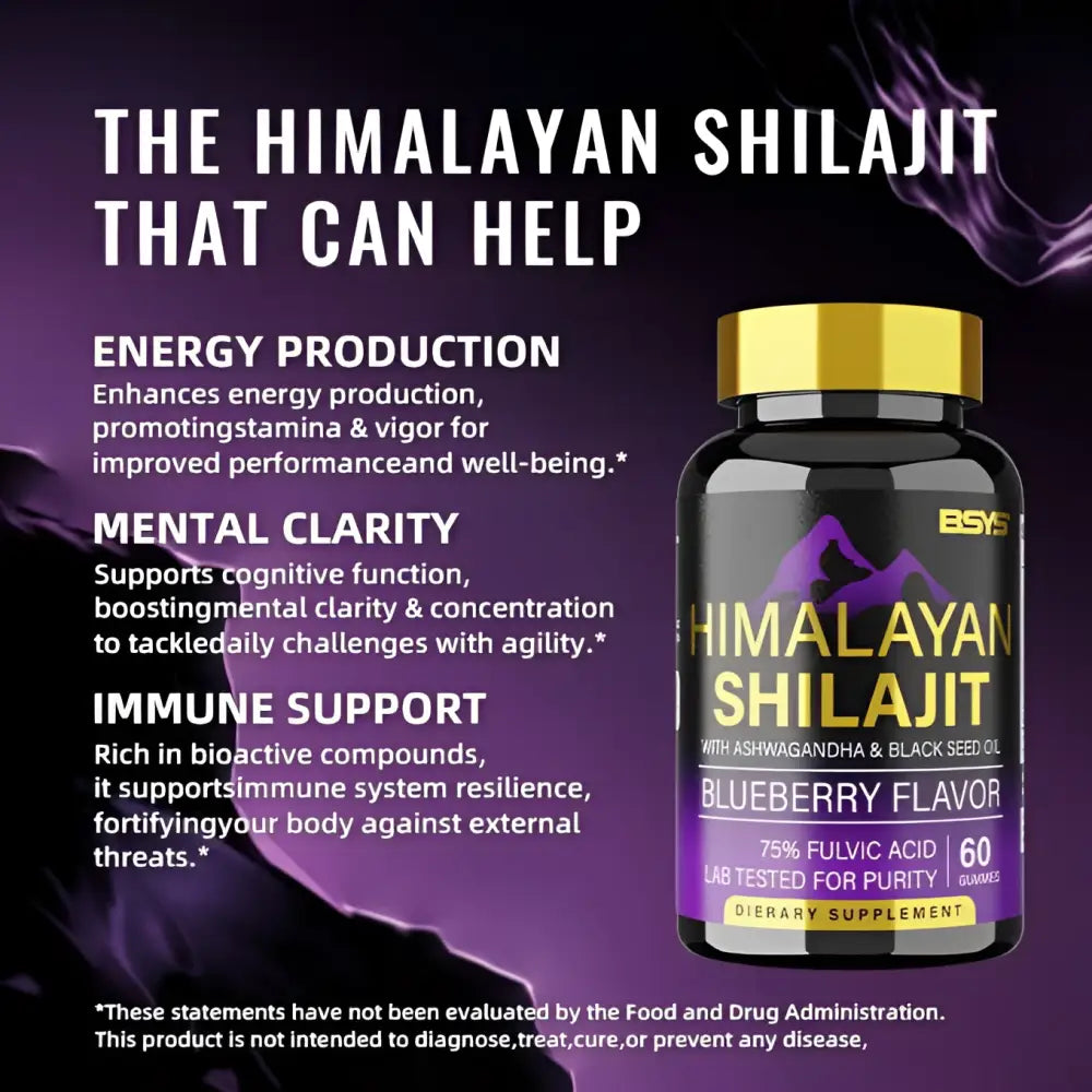 Blueberry Himalayan Shilajit Gummies 60 Count