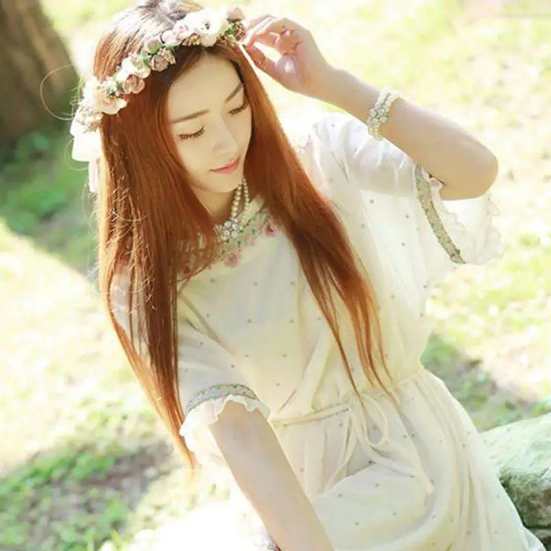 Blush Rose Wedding Garland Flower Crown