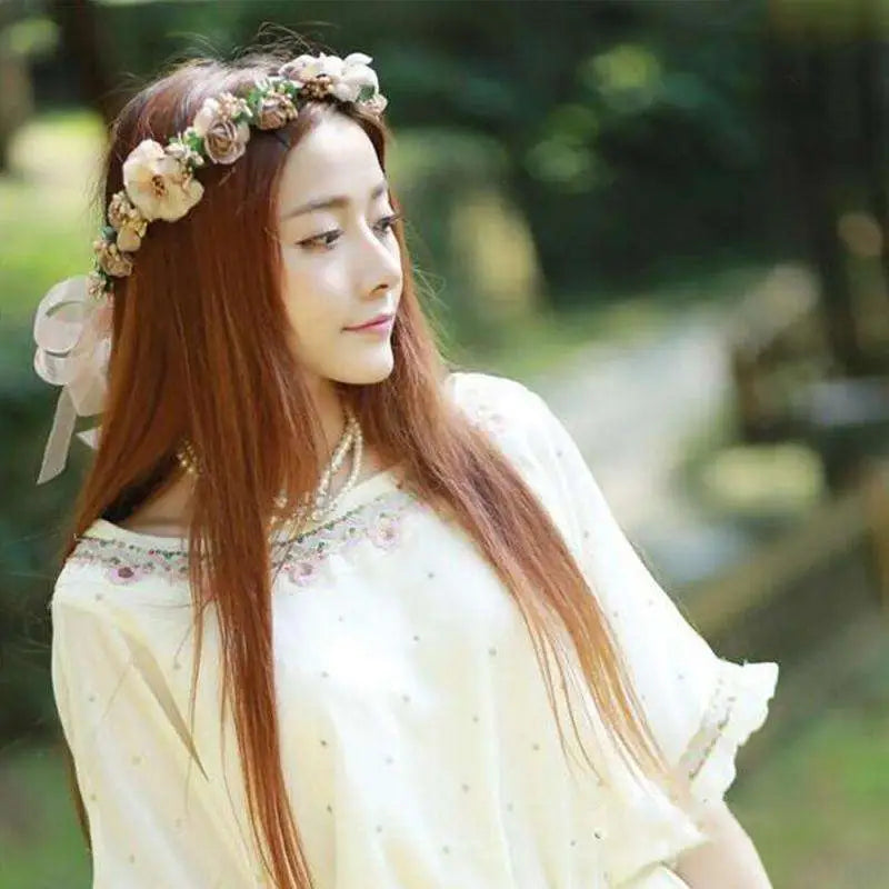 Blush Rose Wedding Garland Flower Crown