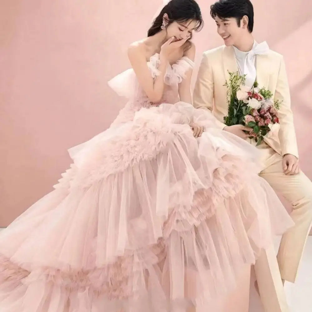 Blush Tiered Photography Pettiskirt Colored Mesh Dress