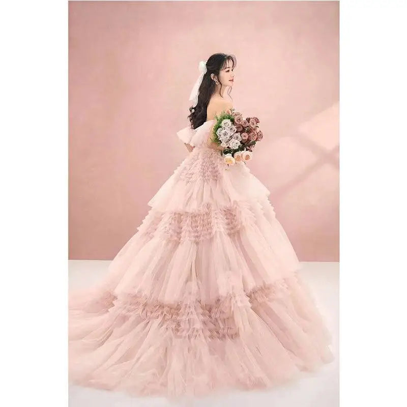 Blush Tiered Photography Pettiskirt Colored Mesh Dress