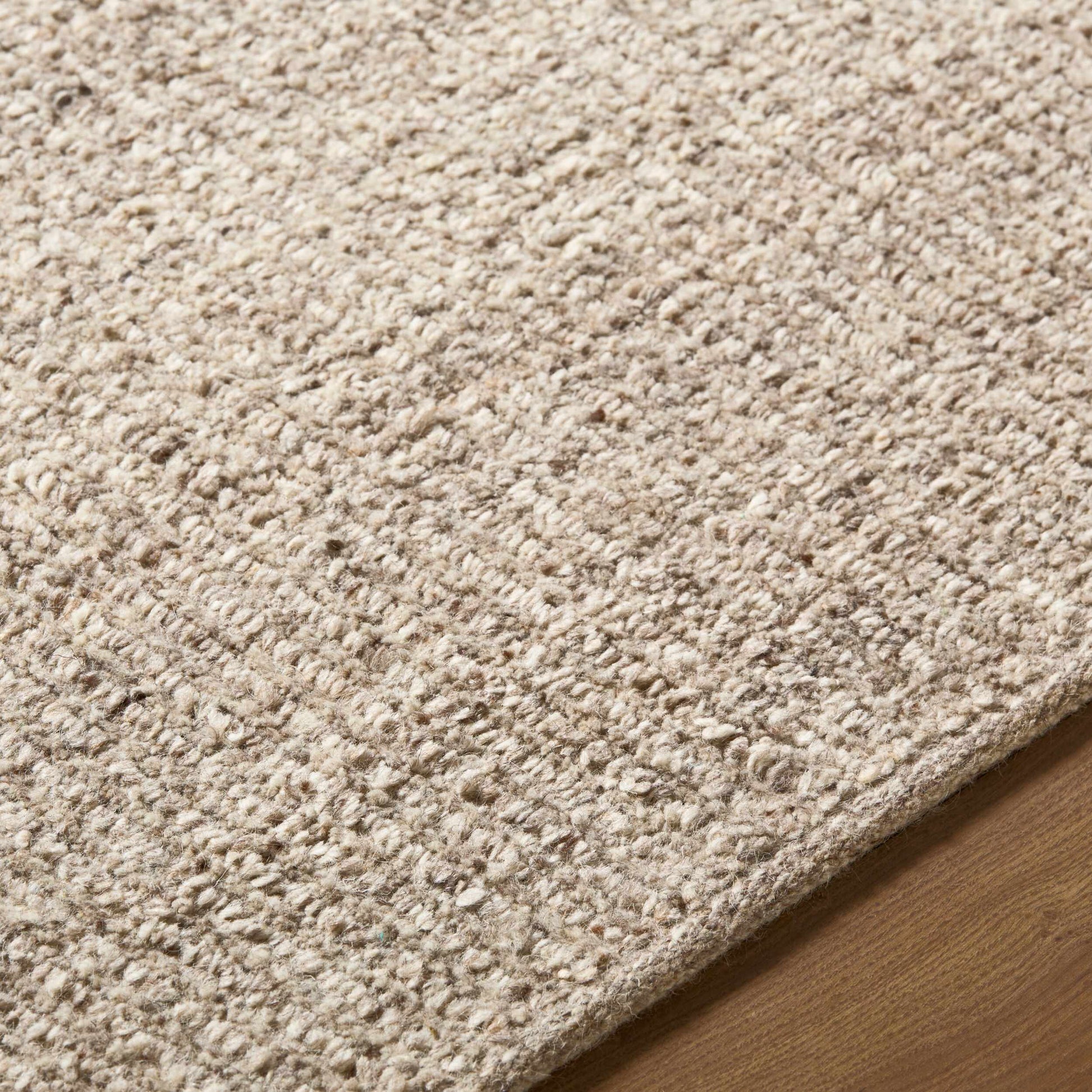Nikie Taupe Abstract Hand Woven Wool Area Rug-2