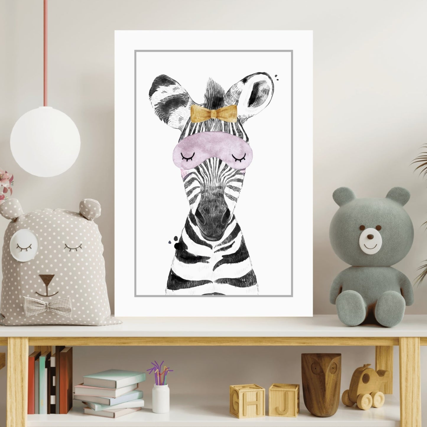 Sleepy Zebra Aluminum Print