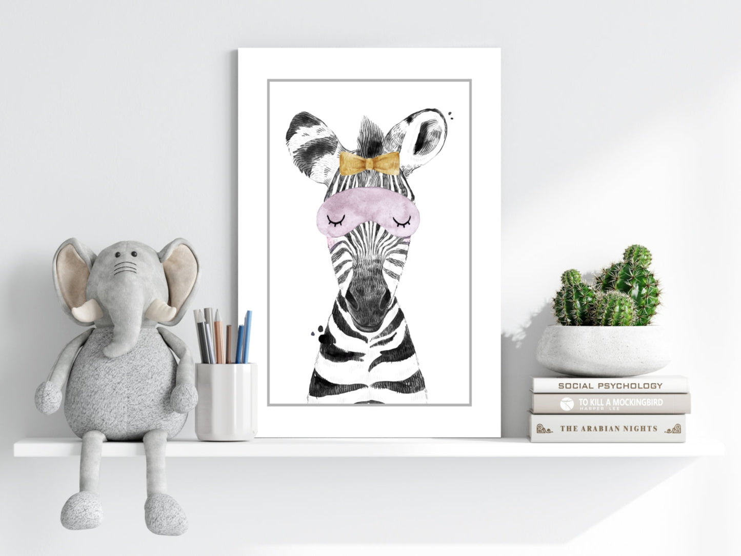 Sleepy Zebra Aluminum Print