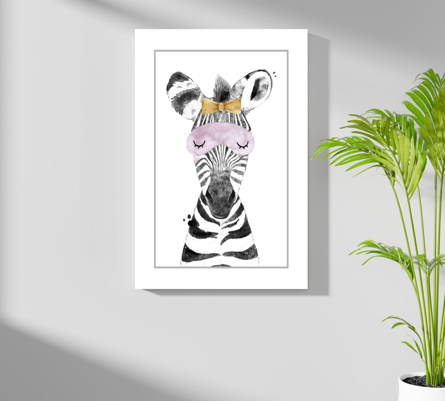 Sleepy Zebra Aluminum Print