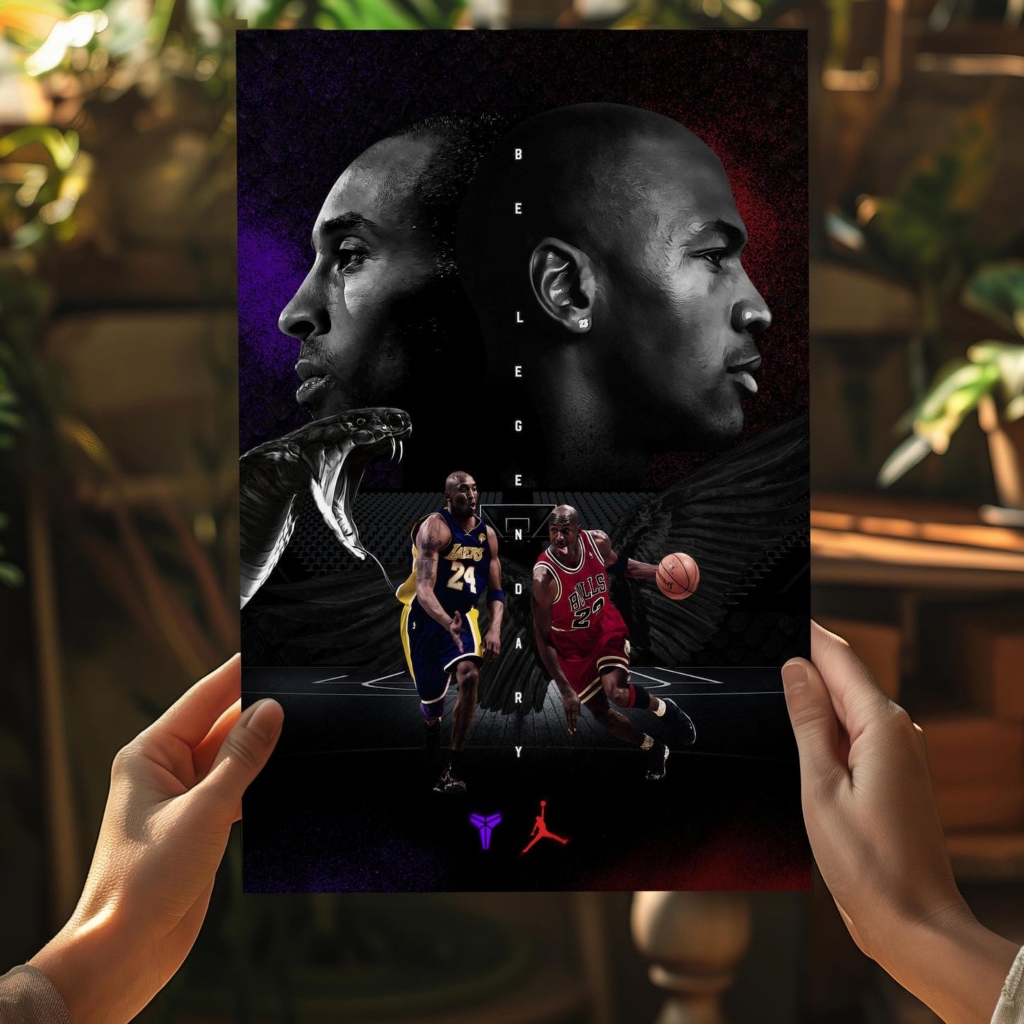 Kobe Bryant-Michael Jordan Aluminum Print