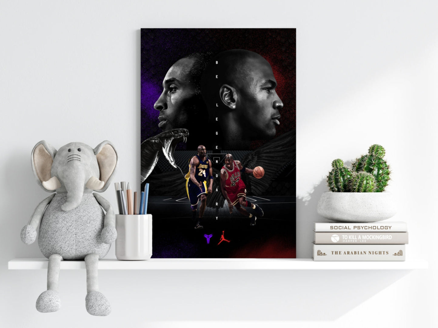 Kobe Bryant-Michael Jordan Aluminum Print