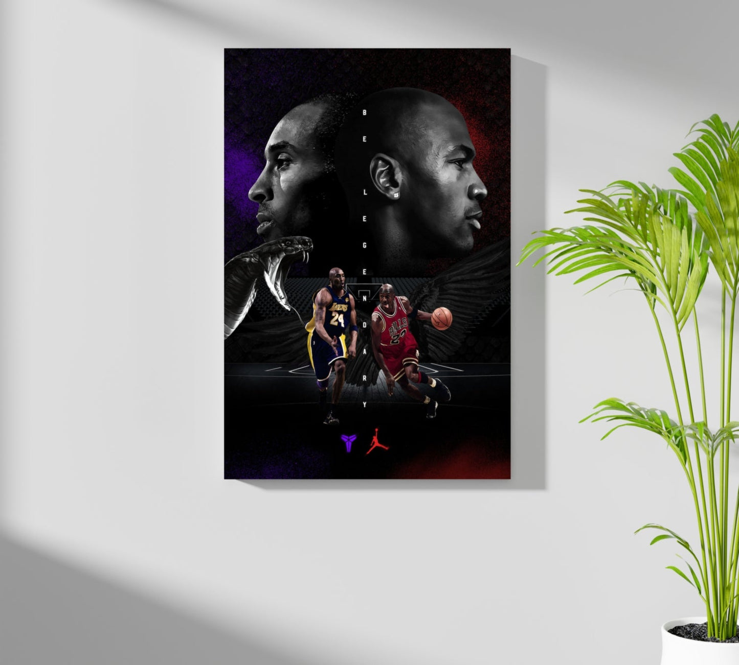 Kobe Bryant-Michael Jordan Aluminum Print