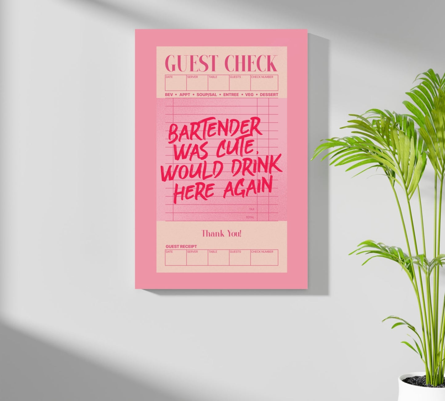 Guest Check Aluminum Print