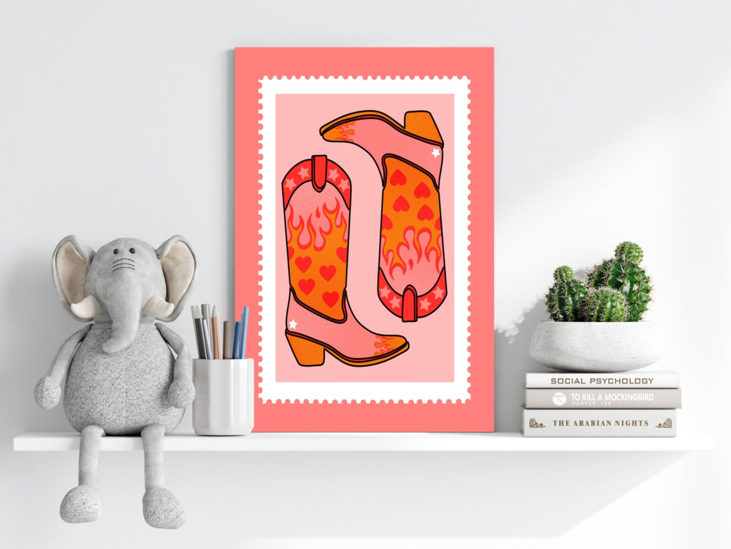 Cowboy Boots Aluminum Print