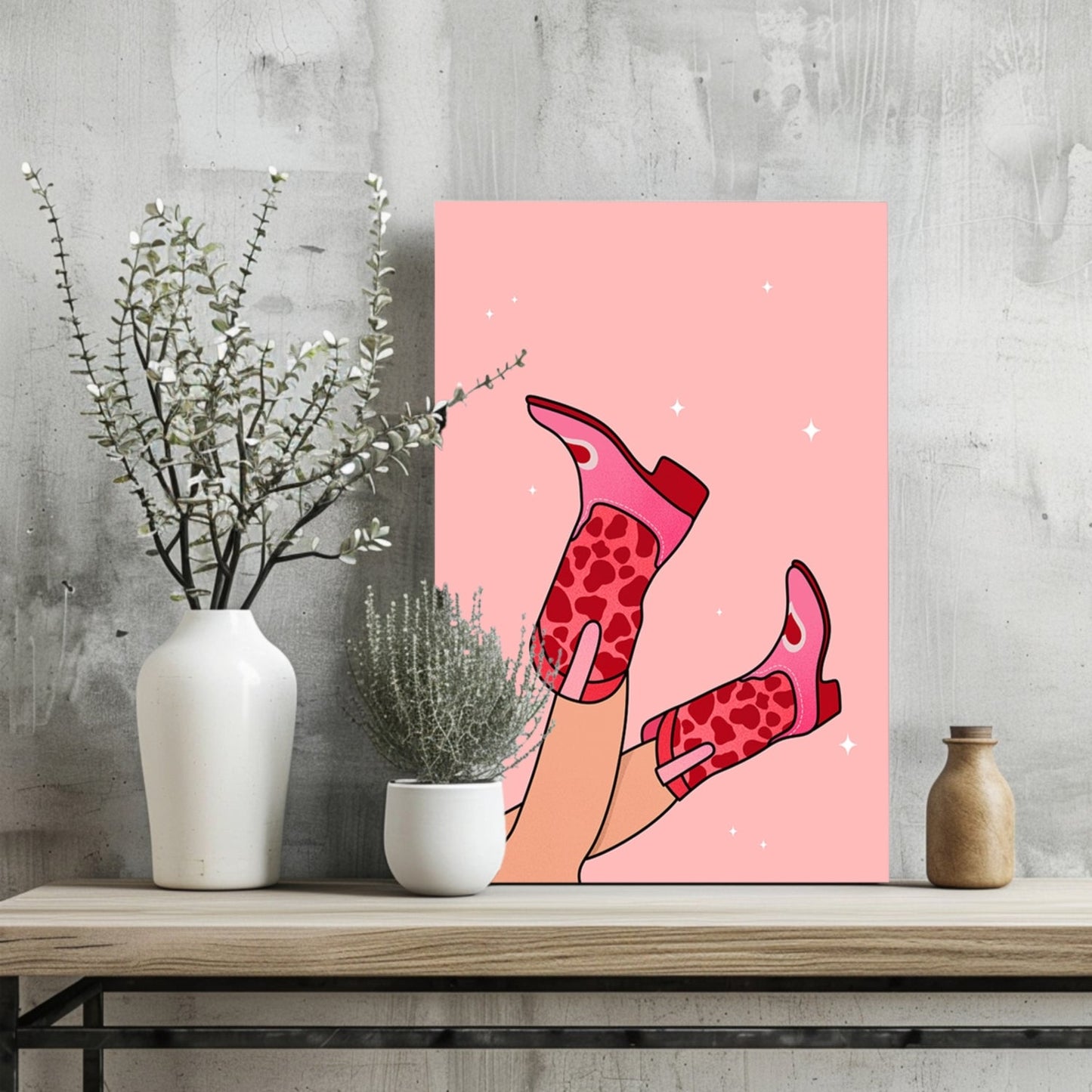 Lady Boots Aluminum Print