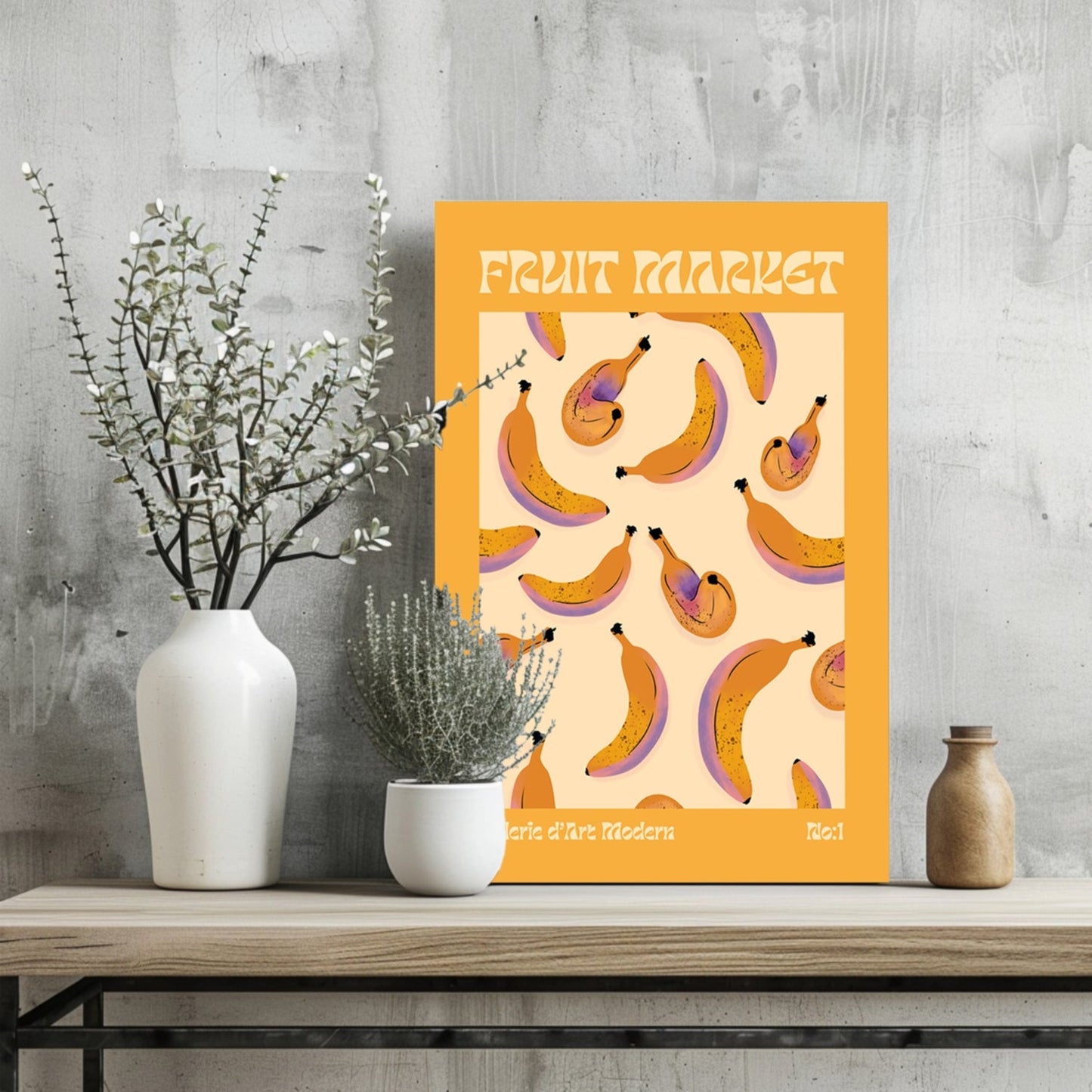 Modern Art Gallery Bananas Aluminum Print