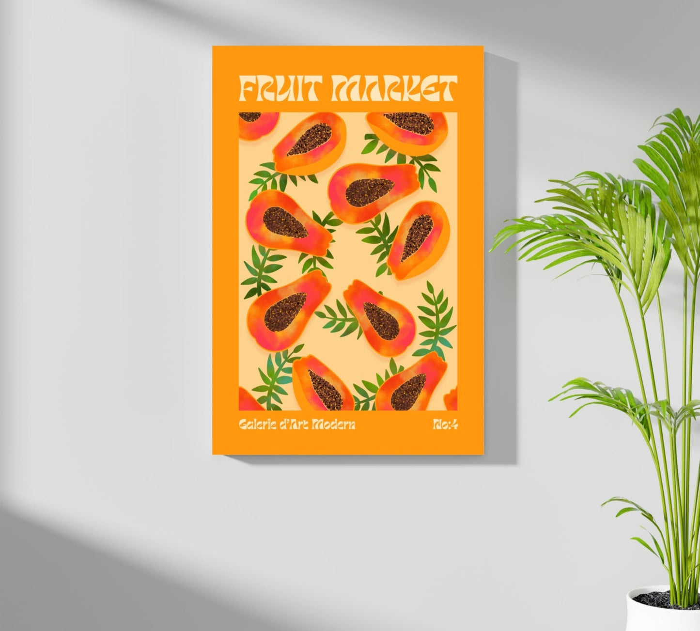 Modern Art Gallery Papayas Aluminum Print