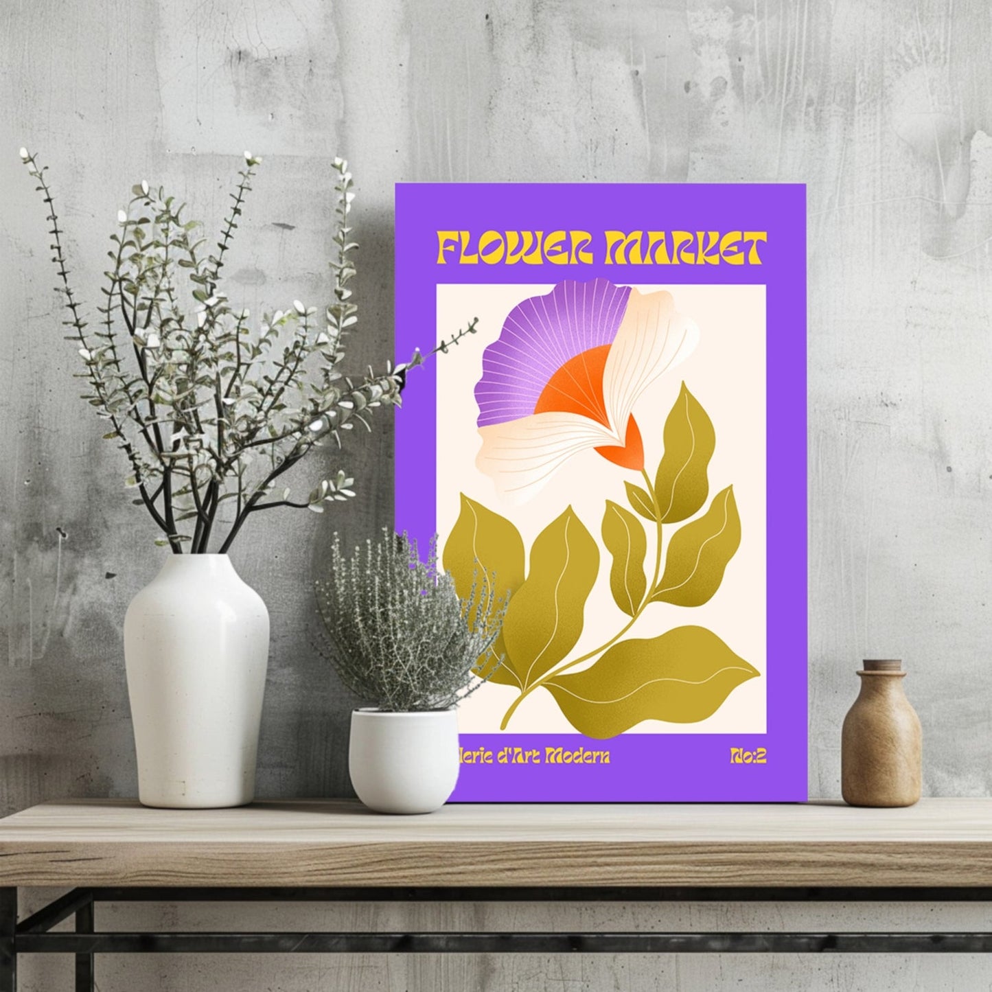 Modern Art Gallery Flower Aluminum Print