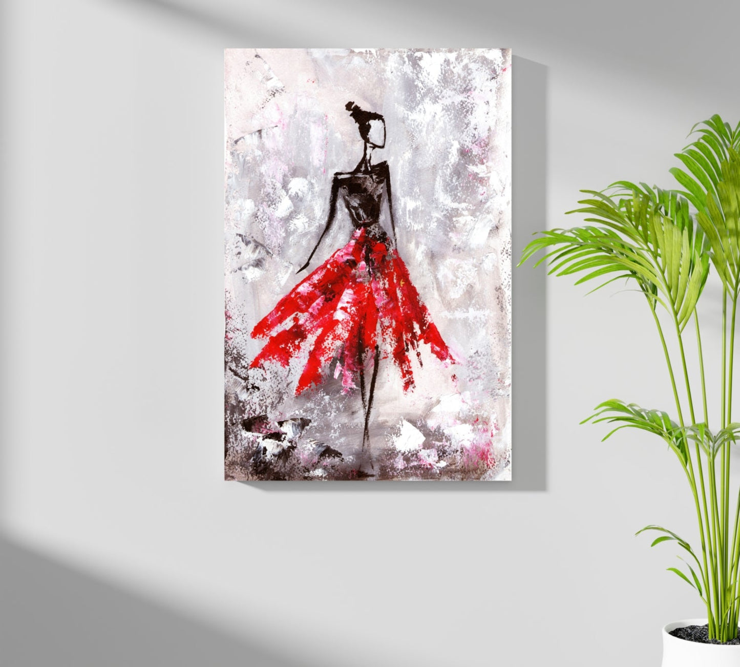 Lady in Red Dress Aluminum Print