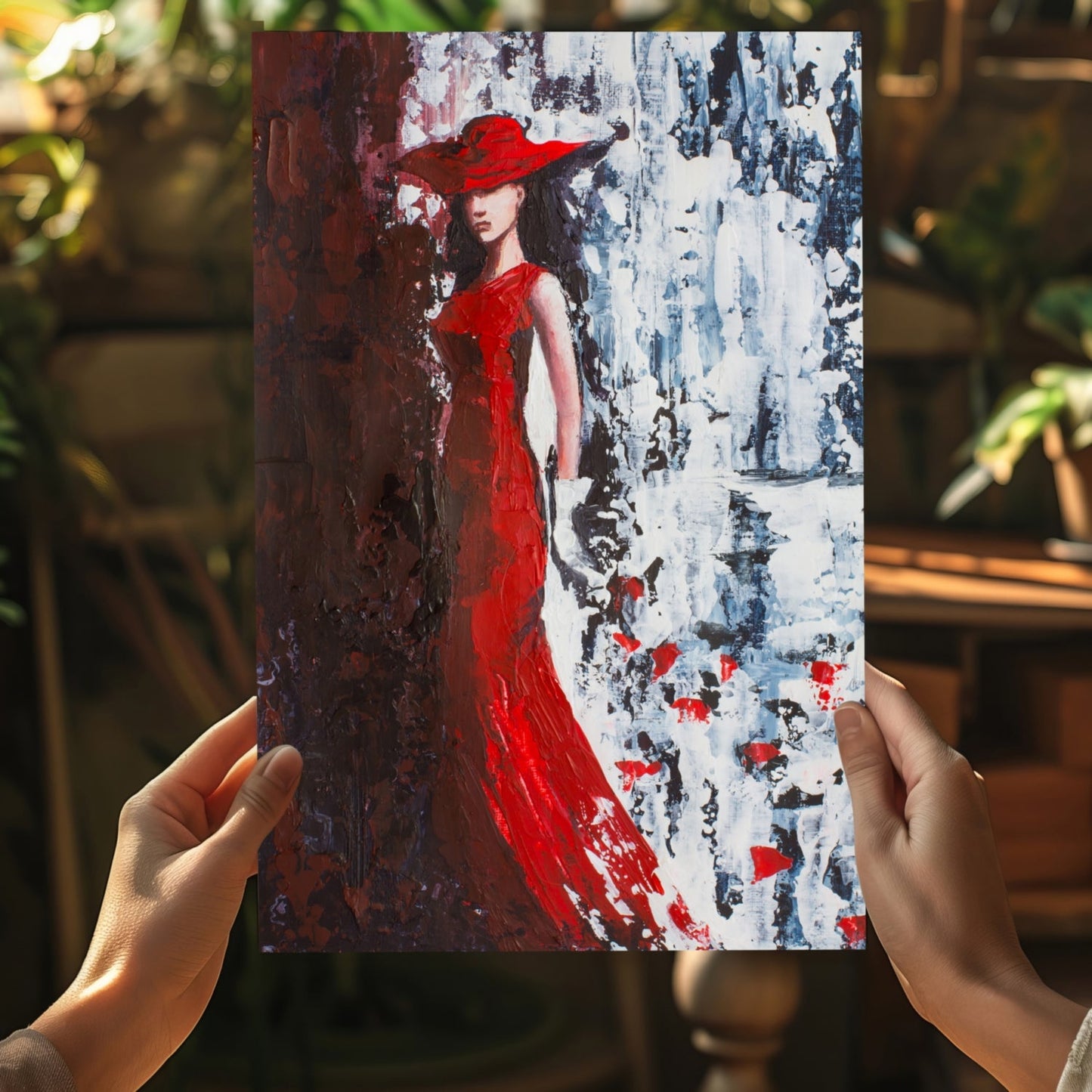 Woman in Red Aluminum Print