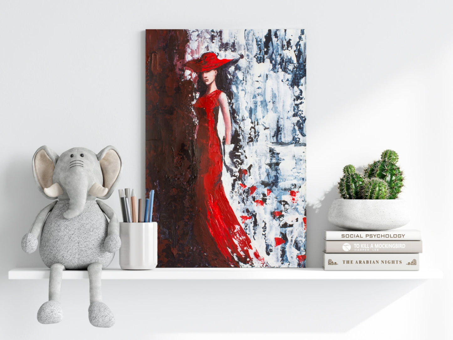 Woman in Red Aluminum Print