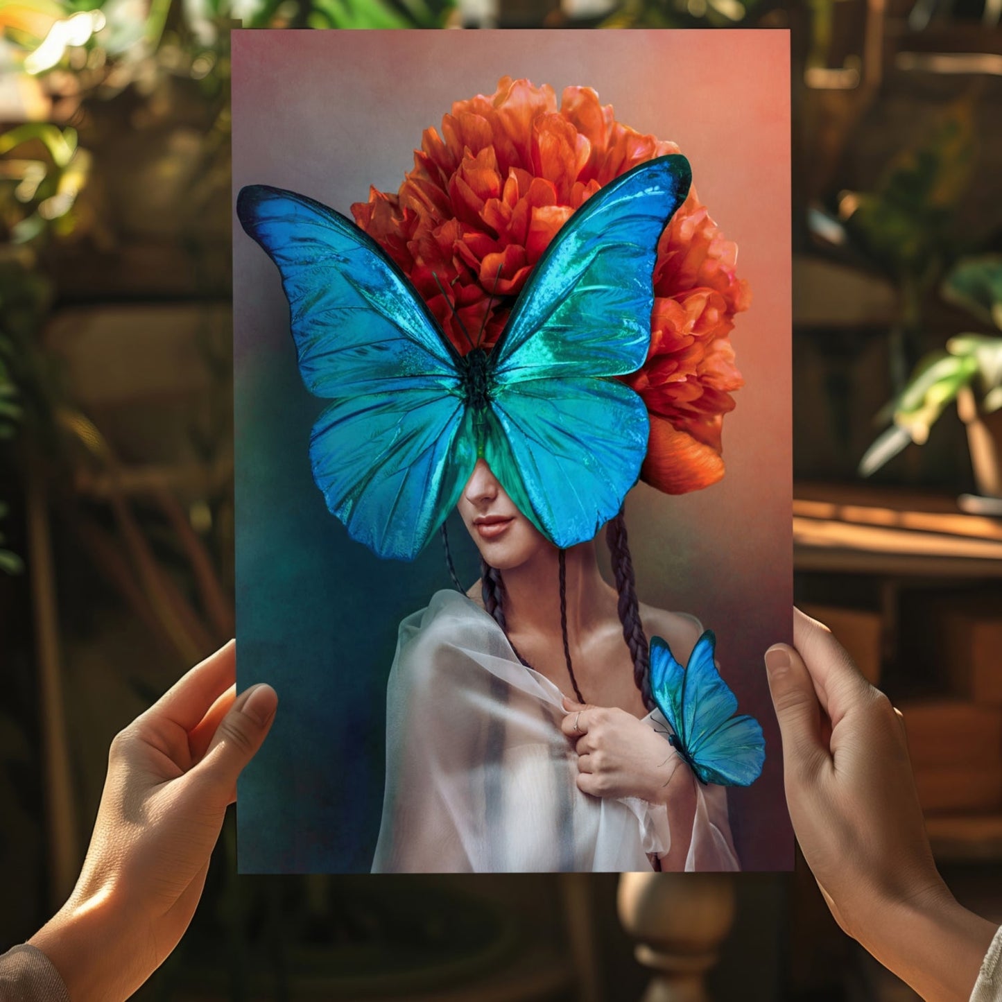 Butterfly Woman Aluminum Print