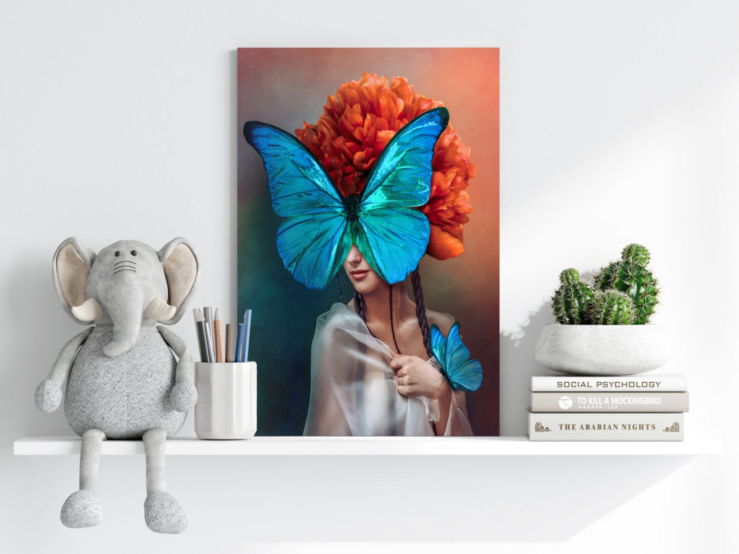 Butterfly Woman Aluminum Print