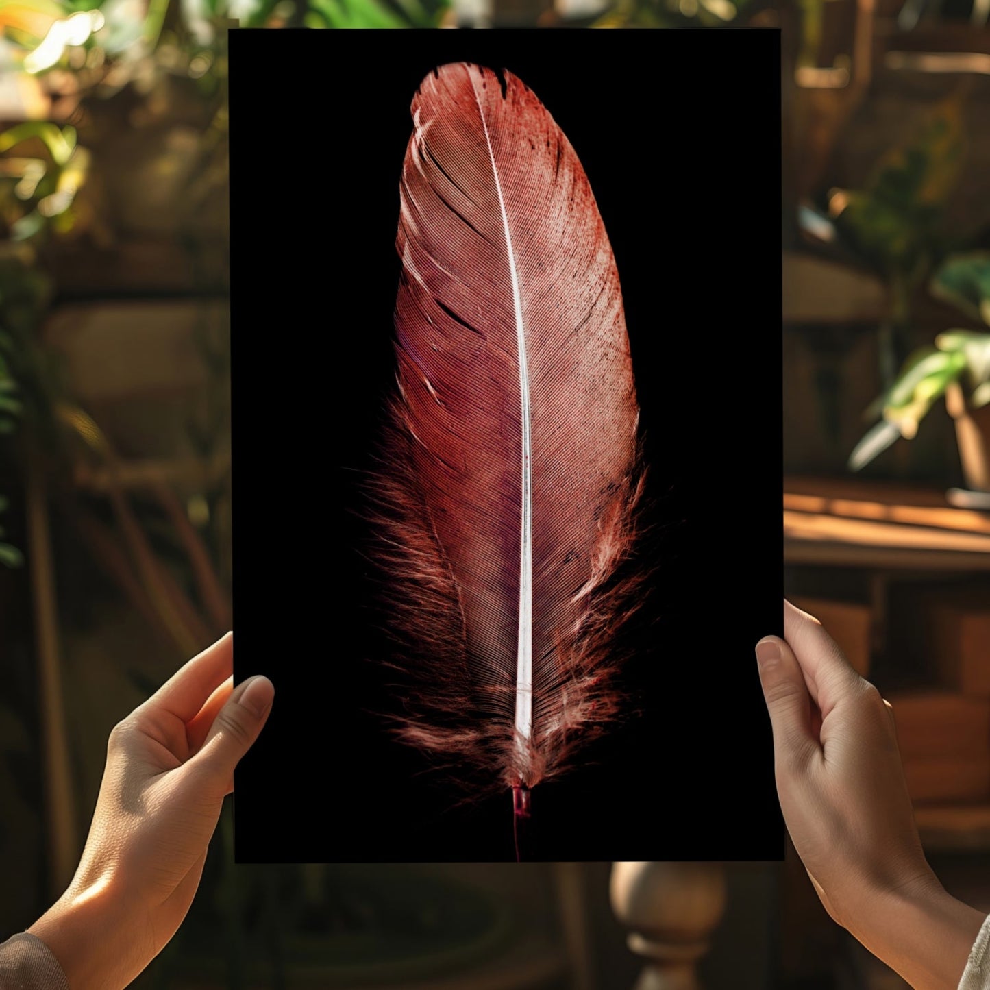 Red Feather Aluminum Print